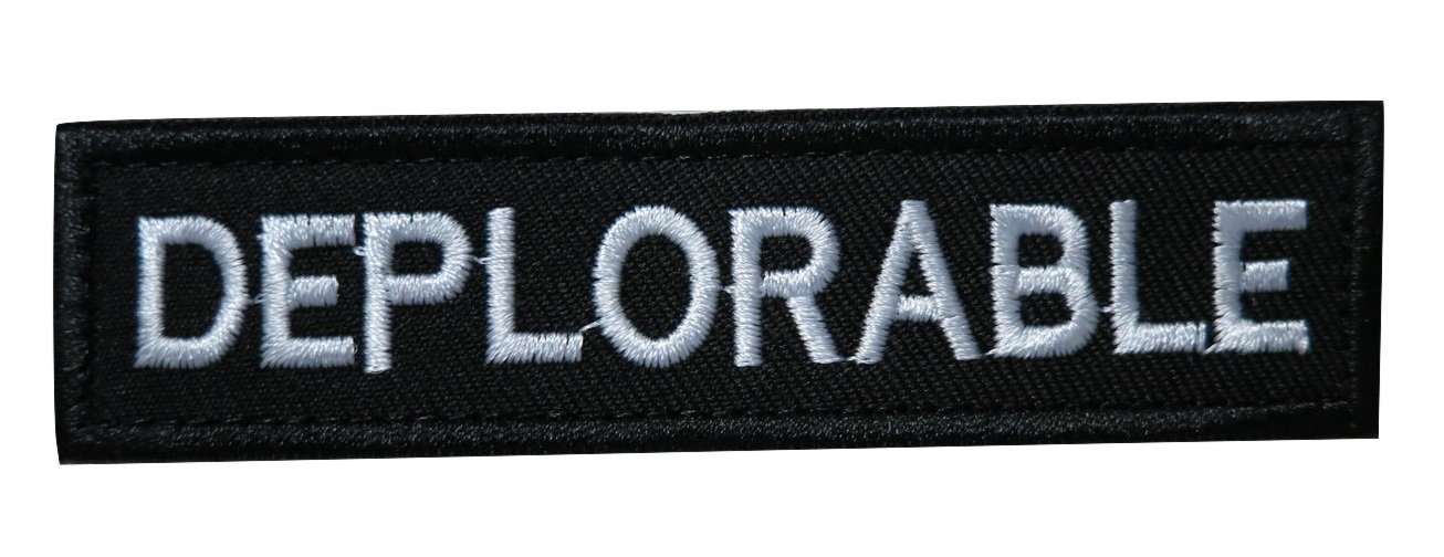 TrendyLuz Deplorable Make America Great Again MAGA Donald Trump Embroidered Hook & Loop Patch (Black)