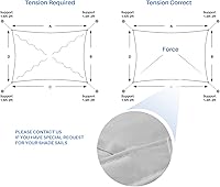 Vista 5 de E&K Sunrise 10 x 10 pies Toldo tipo vela impermeable para exteriores, toldo rectangular para sombrilla, protección UV para pérgola, patio, jardín