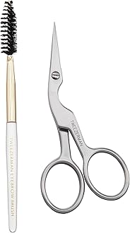 Eyebrow Shaping Kit, Brow Scissors and Brush, Professional Stainless Steel Mini Scissors, (Pack of 2)