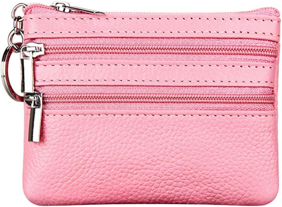 Genuine Leather Purse for Women with Keyring