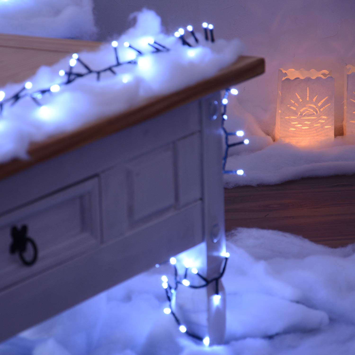 LED Lichterkette kaltweiß für außen und innen Außenbeleuchtung Weihnachtsbeleuchtung (30m - 1500LED)