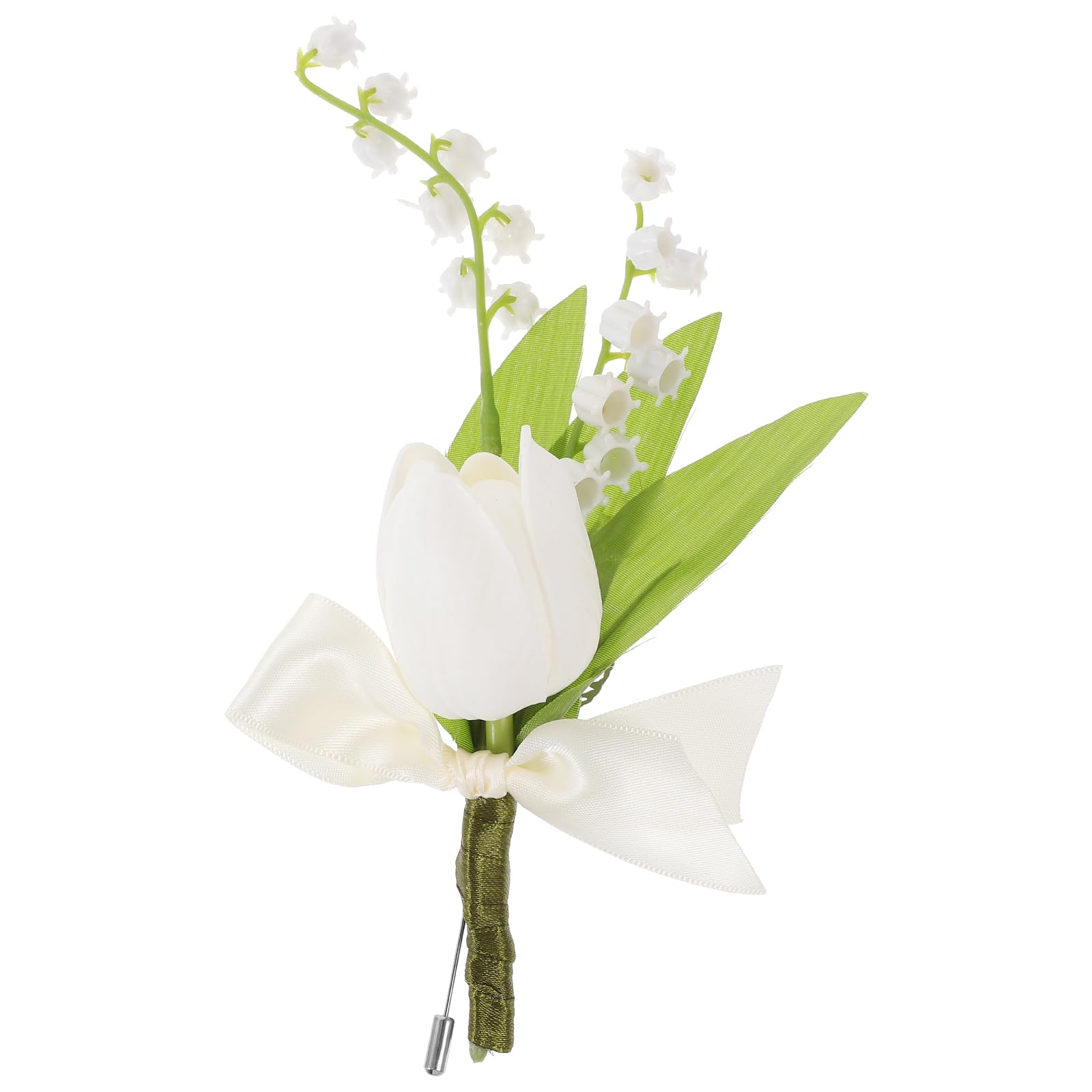 Boutonnière pour décoration et corsages pour mariage en soie blanche