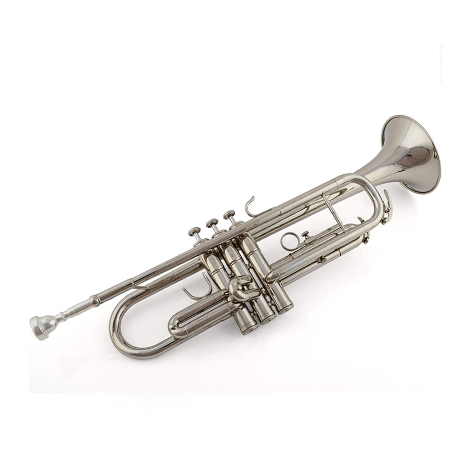 trąbka instrument Trąbka złoto srebro B płaski test wydajności na poziomie podstawowym(Color:Silver)