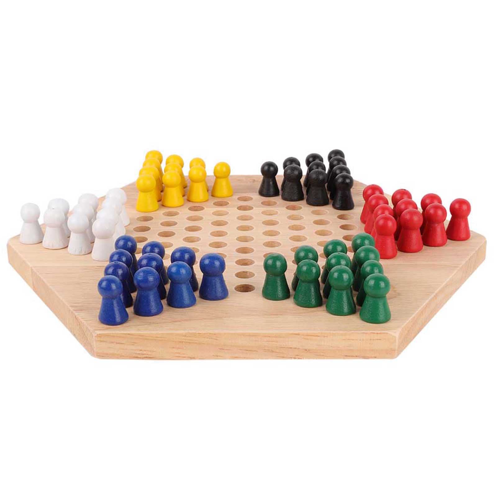 Wakects Gioco da Tavolo di Dama Cinese, Set Classico in Legno, Gioco di Strategia Educativo per Bambini e Famiglie