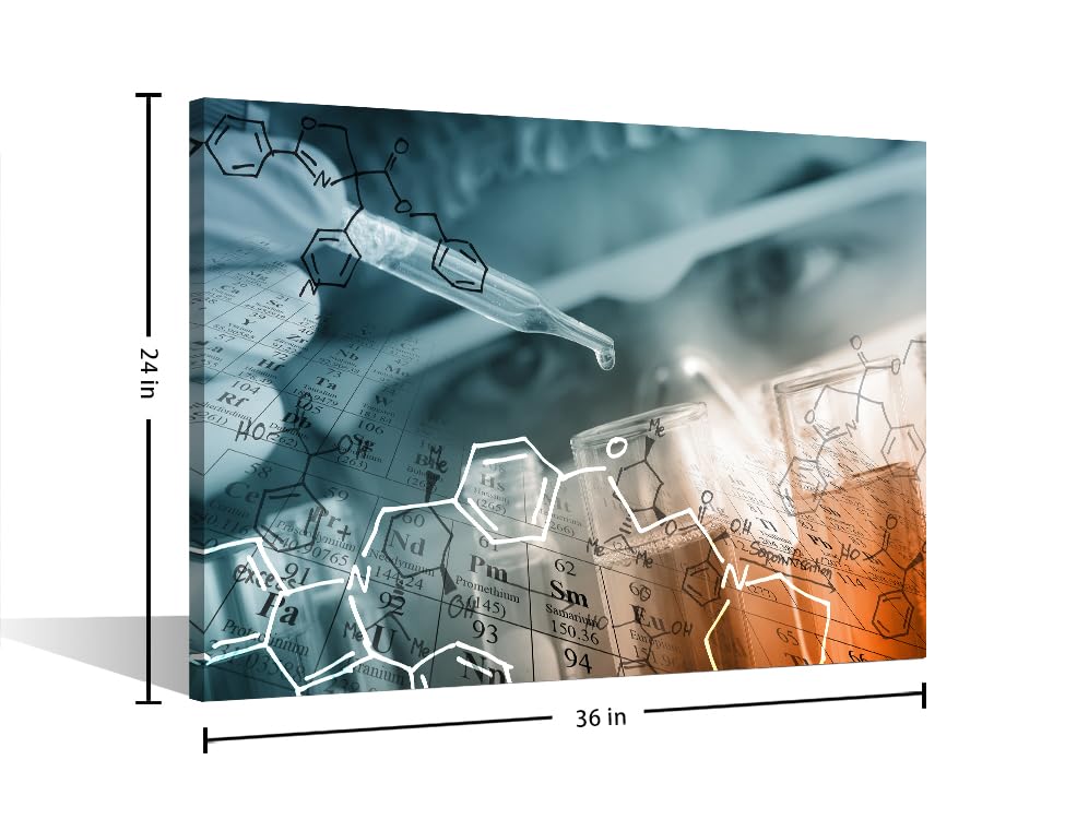 Image of Medical Examination Pictures Large Wall Art Chemical Equations and Periodic Table Background Wall Prints Posters & Prints 1 Panels Paintings Giclee Print Gallery Packaging Artwork (24 inch Wx36 H)