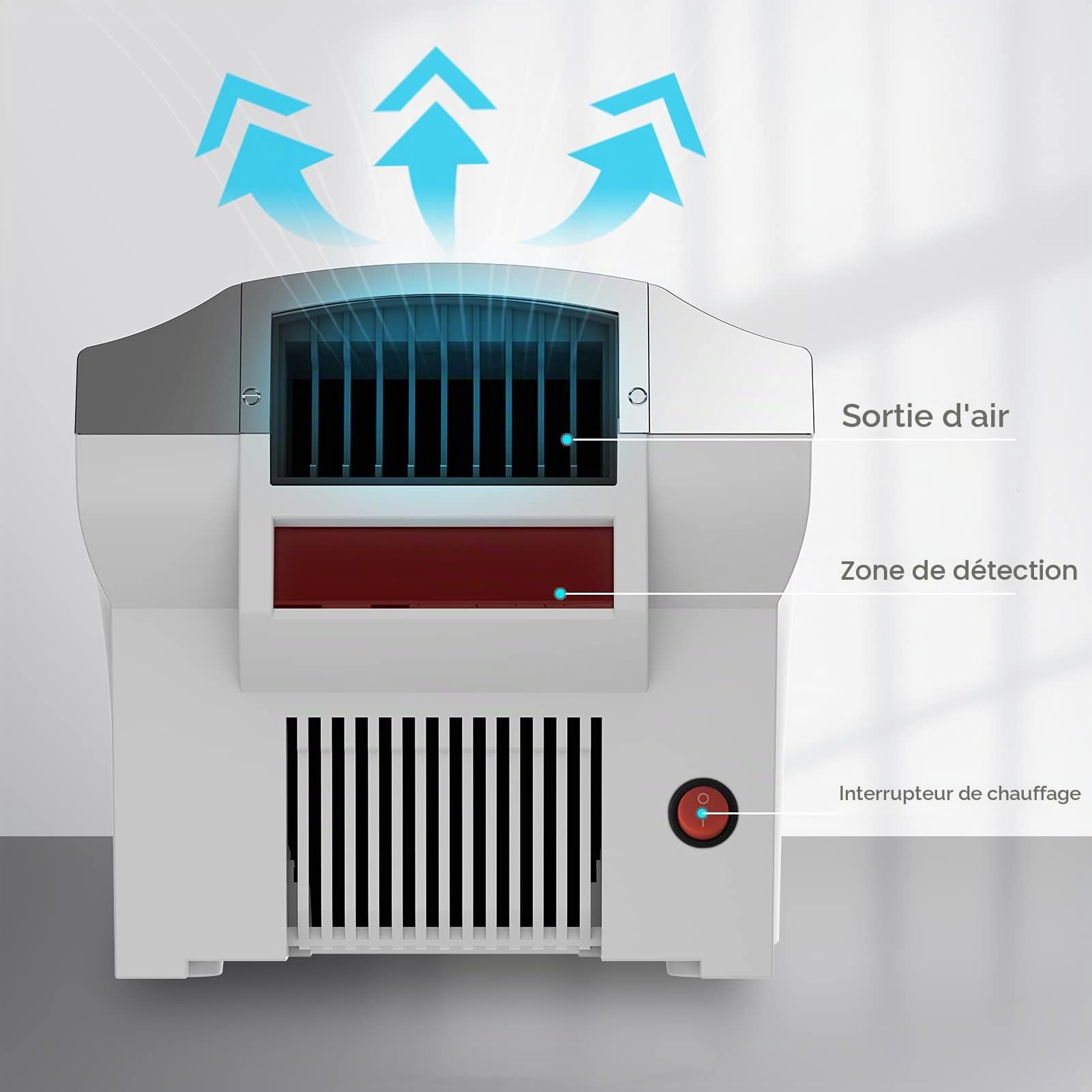 modunful Sèche-mains pour toilettes professionnels, sèche-mains électriques à chauffage automatique pour la maison, extra silencieux à faible bruit (40 db), montage mural avec prise, argenté