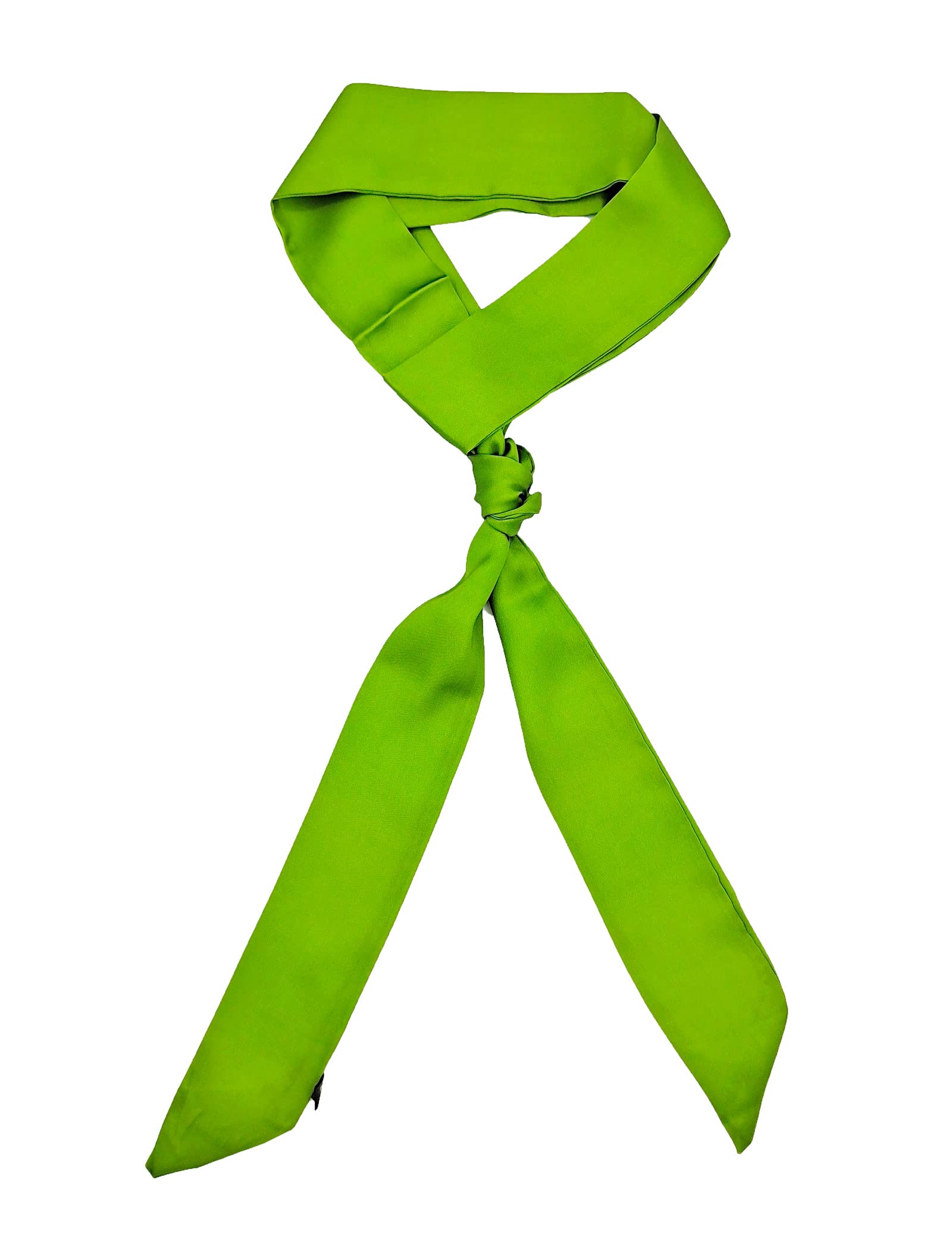 Suettpy Women's Grass Green Stylish Soft Scarf Ribbon Scarf Long Skinny Satin Belt Sash Necktie Neck Scarf Choker For 200Cm*5Cm