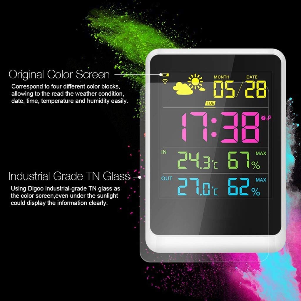 Wireless Termometro elettronico e Multi-Funzione Orologio igrometro Famiglia Camera Orologio con termometro Studio Desk Clock (Size : 1)