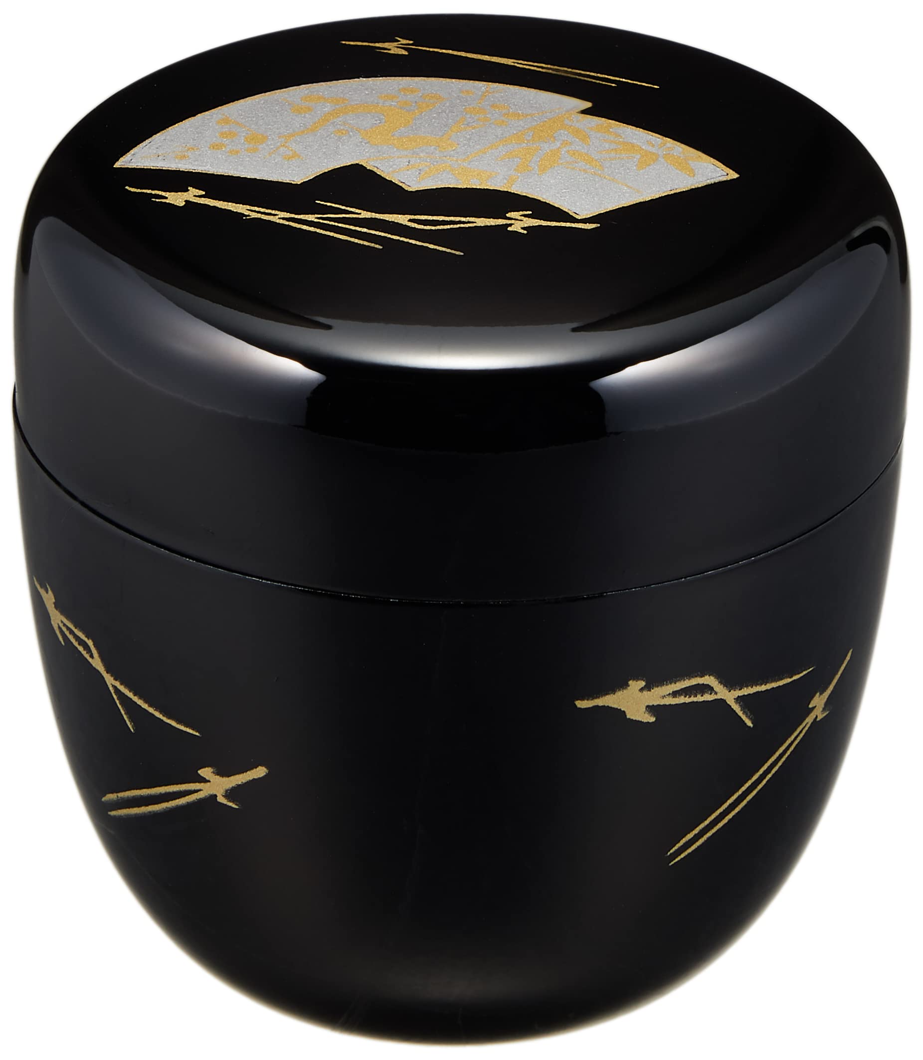 Nakatani Brothers Trading Company Yamanaka Lacquerware 2.2 Natsume Black Fan Pattern 33-4803 : Home & Kitchen