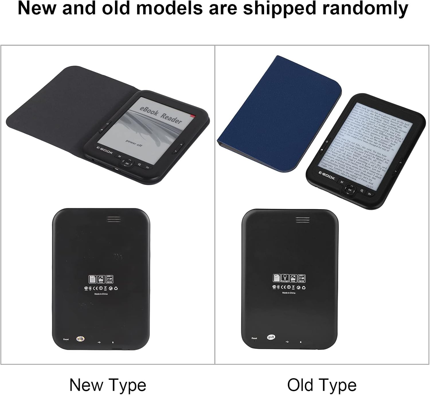 Yctze 6 Inch EInk EBOOK Reader with High Resolution Display 300DPI, Blue Cover, Available in 16GB, 8GB, 4GB Options (8G)