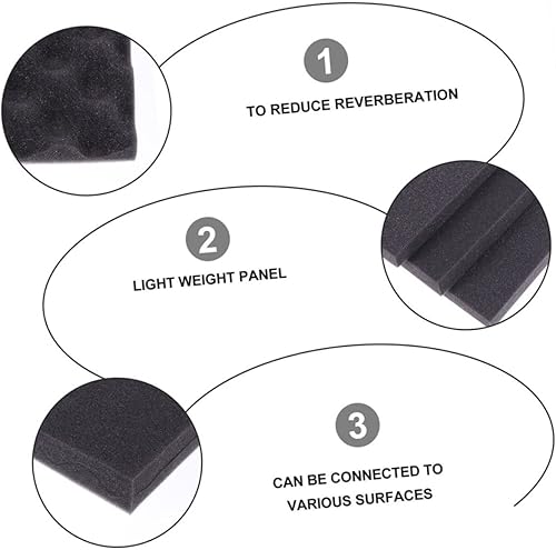 Miniatura 8 de Baluue 6 piezas de algodón que absorben el sonido a prueba de sonido de algodón acústico paneles de espuma de amortiguación de espuma al aire libre