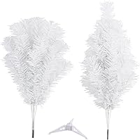 Vista 39 de CCINEE 3Ft Artificial White Tabletop Hinged Christmas Tree with Metal Stand - 130 Branch Tips Mini Christmas Tree for Xmas Party Supplies Home