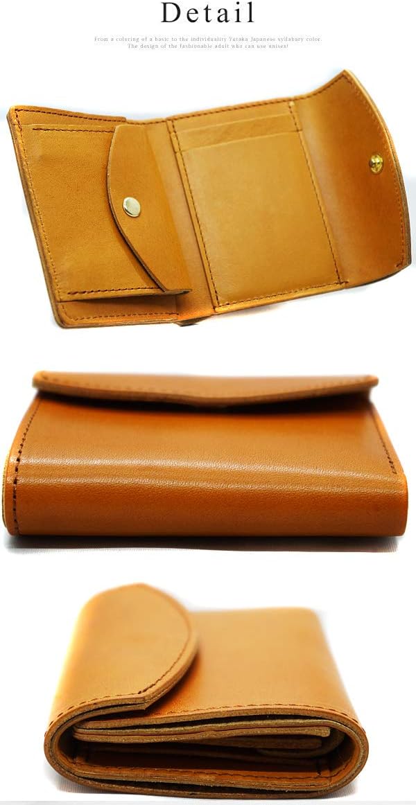 [ベルクート] [日本製] 栃木レザー [高級ジーンズ] ミニ 三つ折りキャッシュレス財布 MADE IN JAPAN