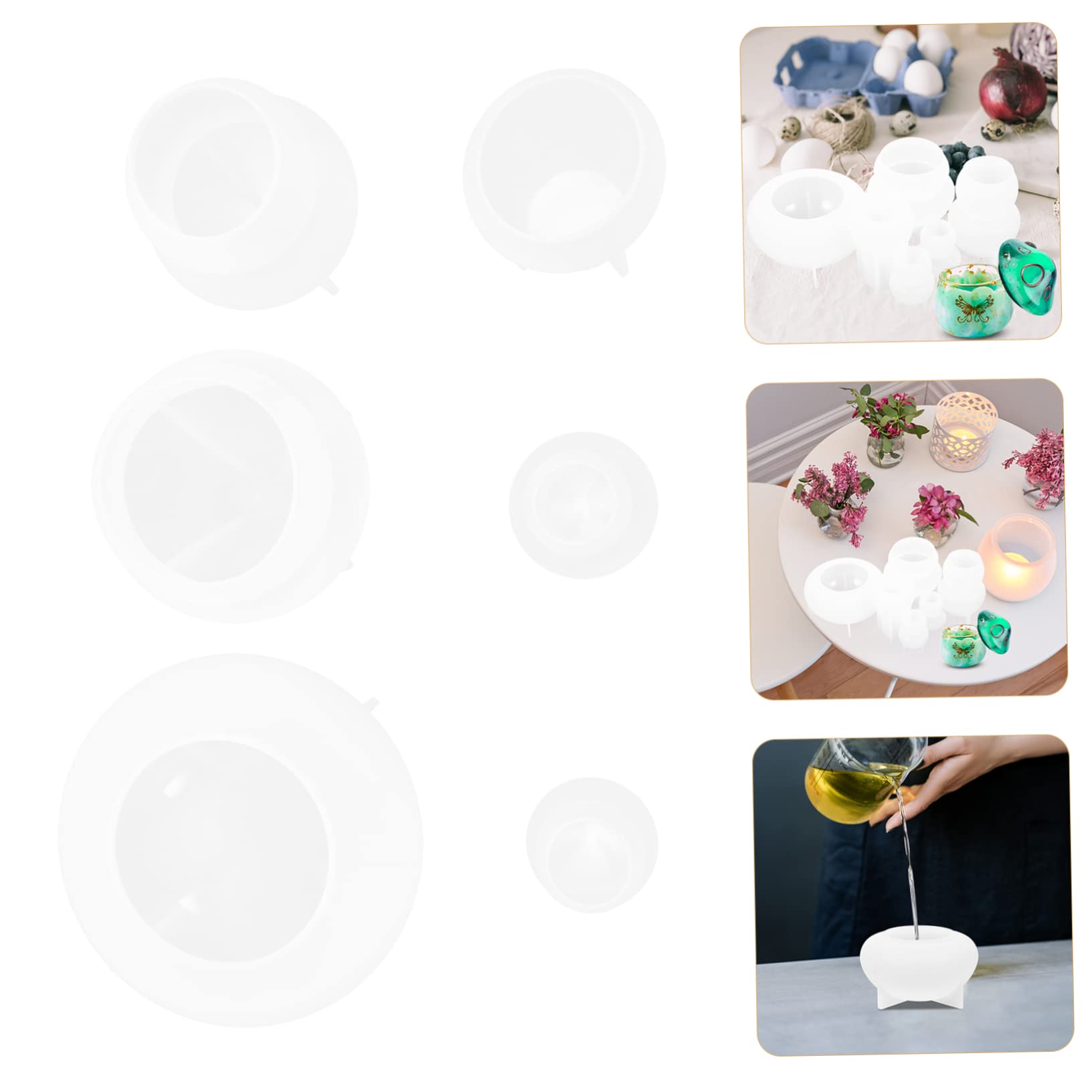 VILLCASE 2 Juegos Moldes de Silicona para Manualidades Forma de Molde Reutilizable para Decoración Diy