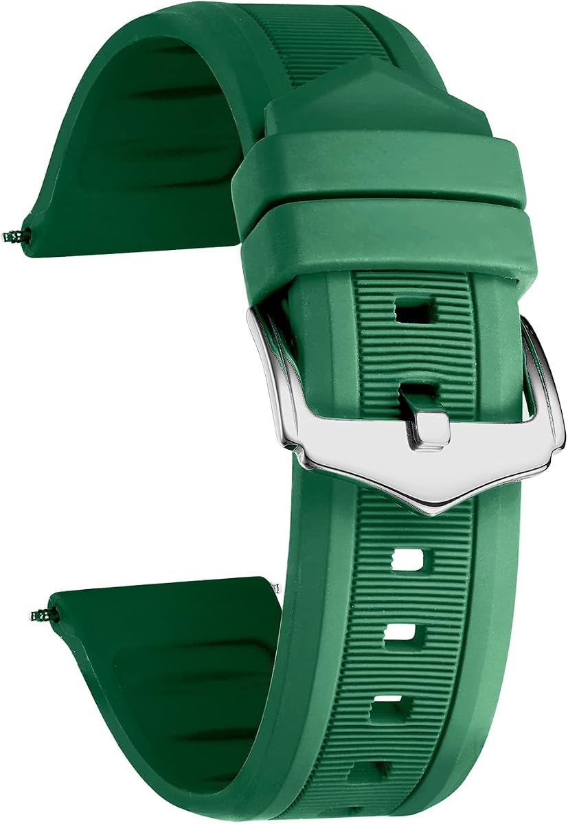 BINLUN Correas de Reloj de Silicona, tamaños de 12 mm a 28 mm, Correas de Reloj de Goma de Repuesto Deportivas para Hombres y Mujeres, 7 Colores (Blanco/Rojo/Negro/Azul/Naranja/Gris/Verde)