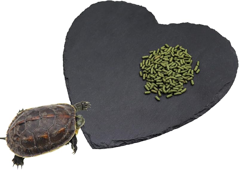 Plataforma de Rocha Natural para Terrário Oooct, Coração, para Aquecimento e Alimentação 20 × 20 cm