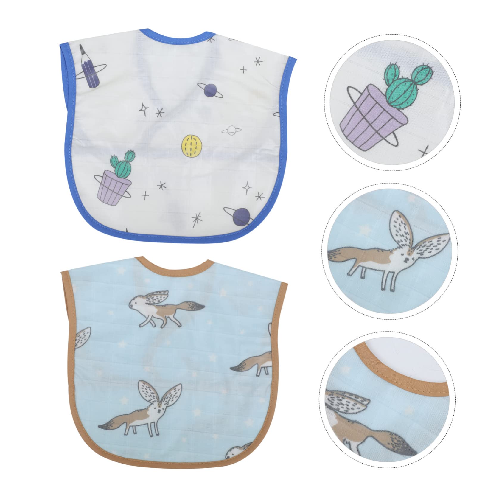 BESTonZON 6pièces Bavoirs Imperméables Coton Lot De Bavoirs Anti-déversements Pour Nourrissons La Salissure Facile à Nettoyer Et Confortable