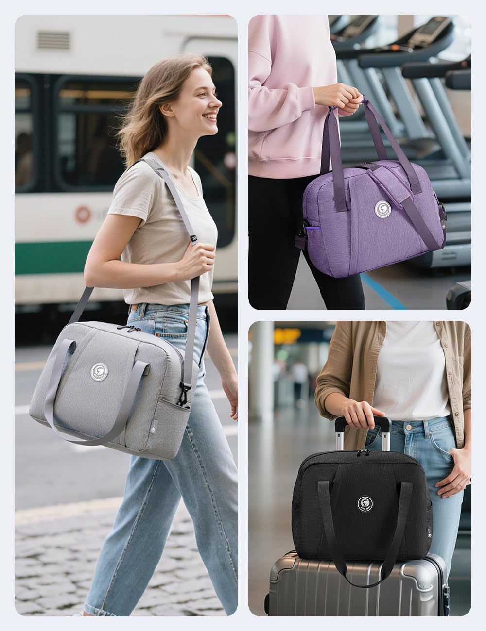 BAGZY Sac Cabine Avion 40x30x20 pour Ryanair Wizzair Transavia, Bagage à Main Pliable 25L Imperméable Sac Maternité avec Sac à Chaussures et Trousse de Toilette pour Sport, Weekend, Voyage, 2X