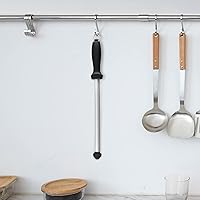 Vista 8 de hecef Acero afilador de 10 pulgadas, barra de afilado de carbono de diamante, afilador de cuchillos afilado, acero de afilado antideslizante