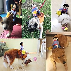 Fdit Pet Dog Costume Funny Cowboy Riders Clothes Dogs Outfit Knight Style Clothes with Doll and Hat for Halloween Cosplay Party(XL) Fdit Pet Dog Costume Funny Cowboy Riders Clothes Dogs Outfit Knight Style Clothes with Doll and Hat for Halloween Cosplay Party(XL)
