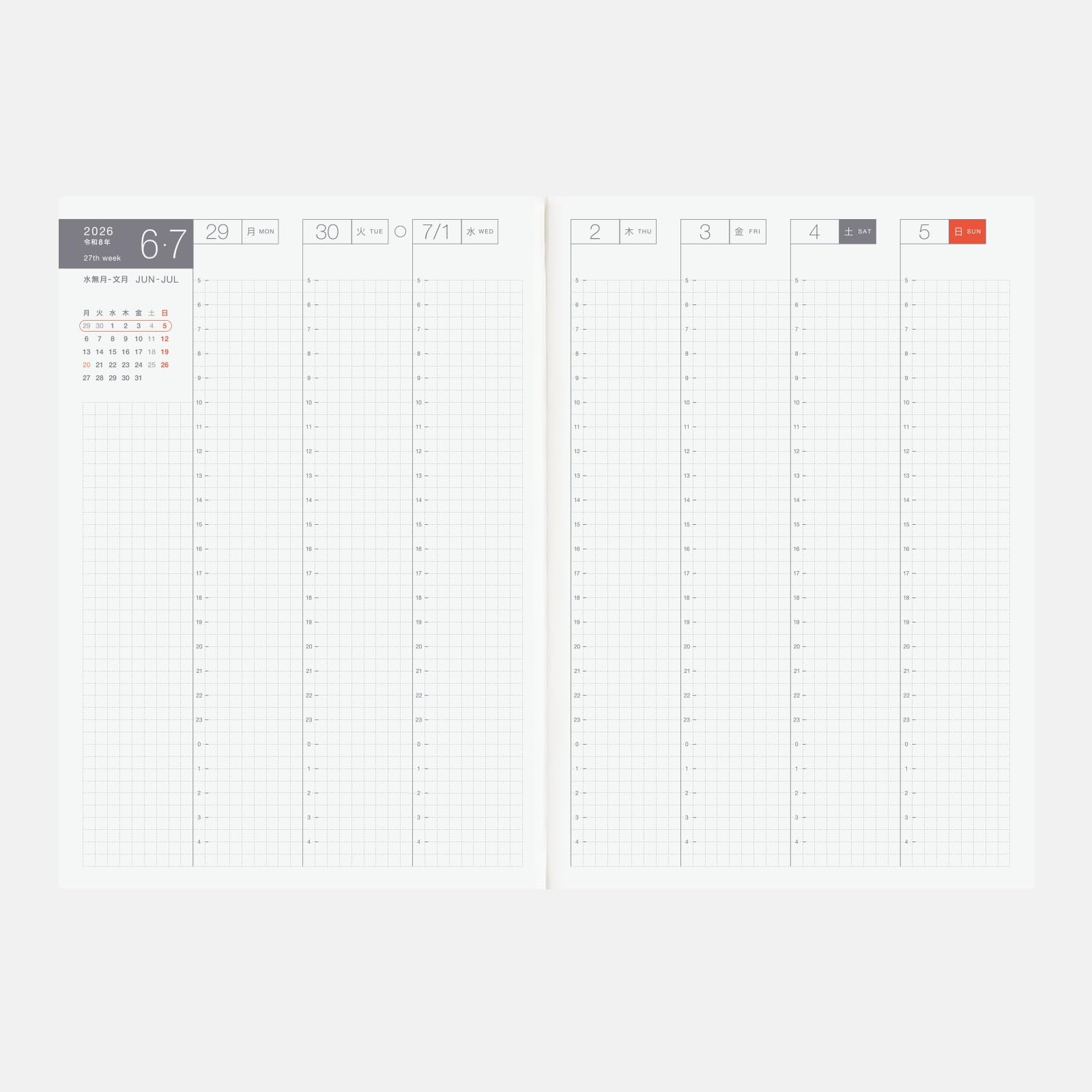 Hobonichi Techo Livre cousin 2026 – A5, japonais, quotidien, début avril, lundi, planificateur