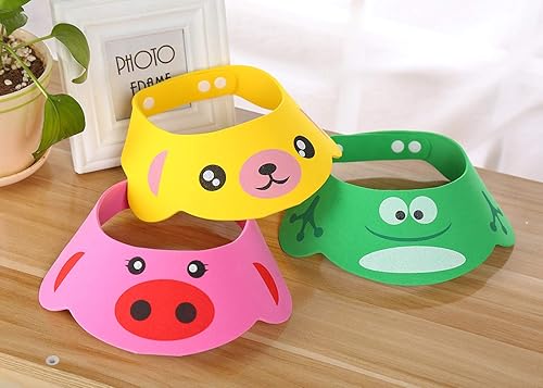 Miniatura 7 de Gorra de protección de baño con diseño de caricaturas para bebés, niños pequeños, 3 unidades