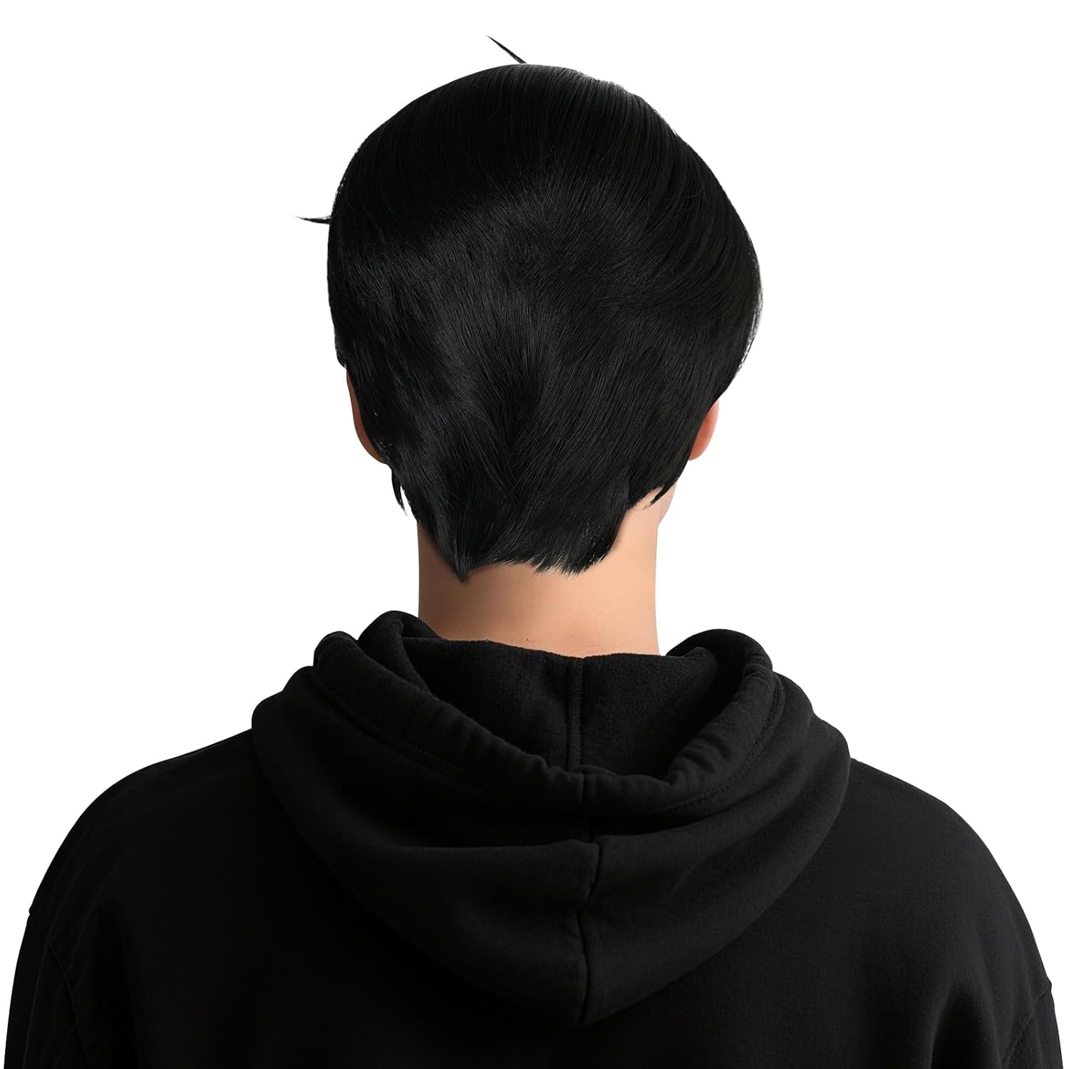 Back Anime Wig Men Short Layered Black Cosplay Wig Boys Heat Resistant Synthetic Hair for Halloween Party Costume - Image 6