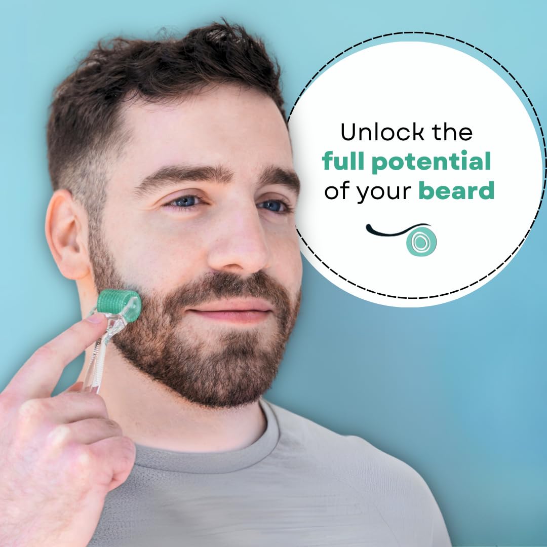 Derma Roller per capelli e pelle, 0,30 mm Microneedles in titanio, per perdita di capelli, cicatrici da acne e macchie scure, 192 veri aghi singoli con custodia per uomini e donne