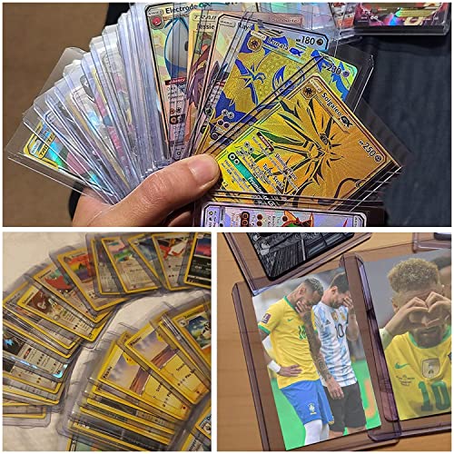 JZS Hard Plastic Card Sleeves Top Loaders for Trading and Sports Cards, Protective Holder for Cards Smaller Than 9.8 x 7.5cm, 50pcs