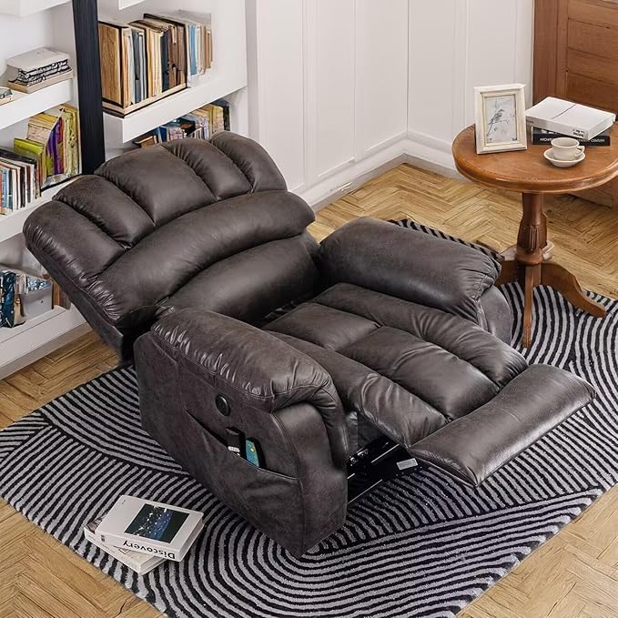 Sillón reclinable eléctrico metálico gris