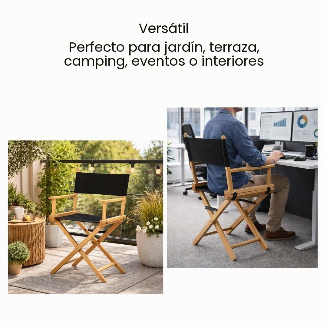 Silla Silla de Director de Madera Bresetech – Silla Plegable Silla de Playa Silla de Pesca