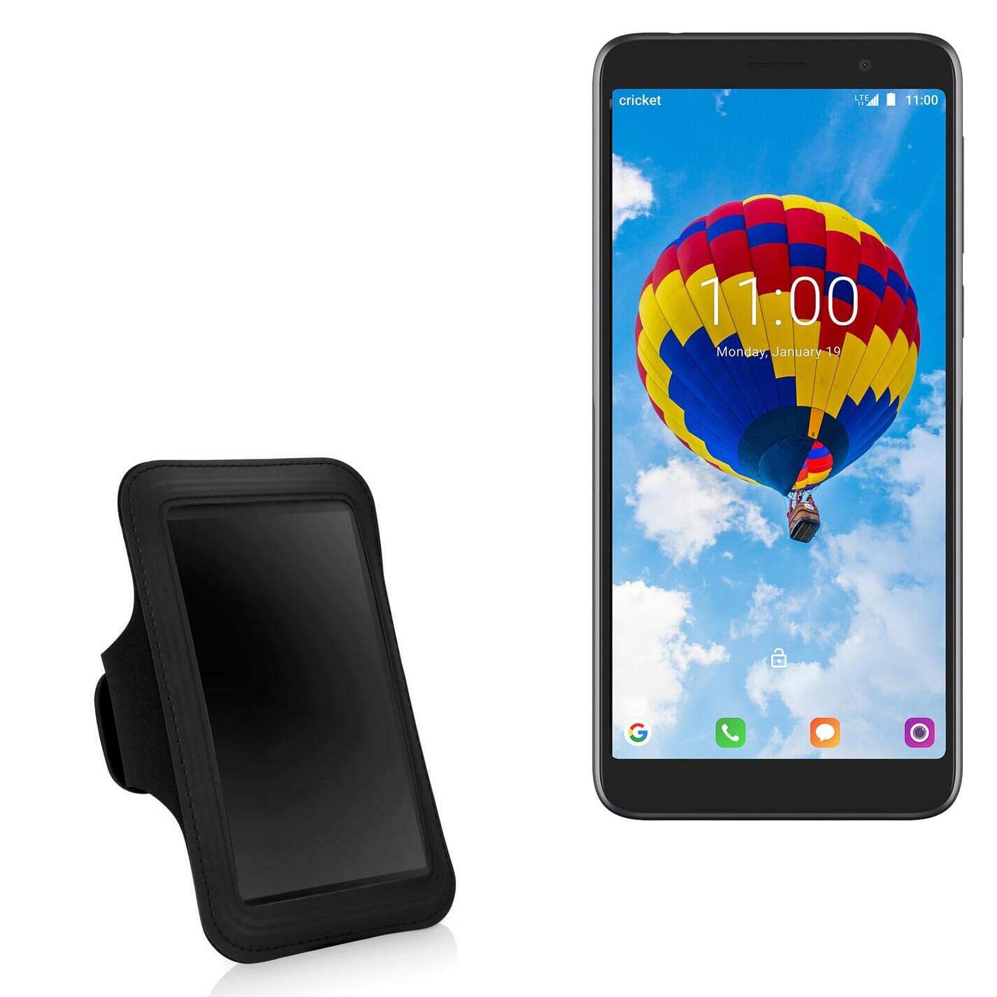 BoxWave Case Compatible with Alcatel Onyx - Sports Armband, Adjustable Armband for Workout and Running for Alcatel Onyx - Jet Black