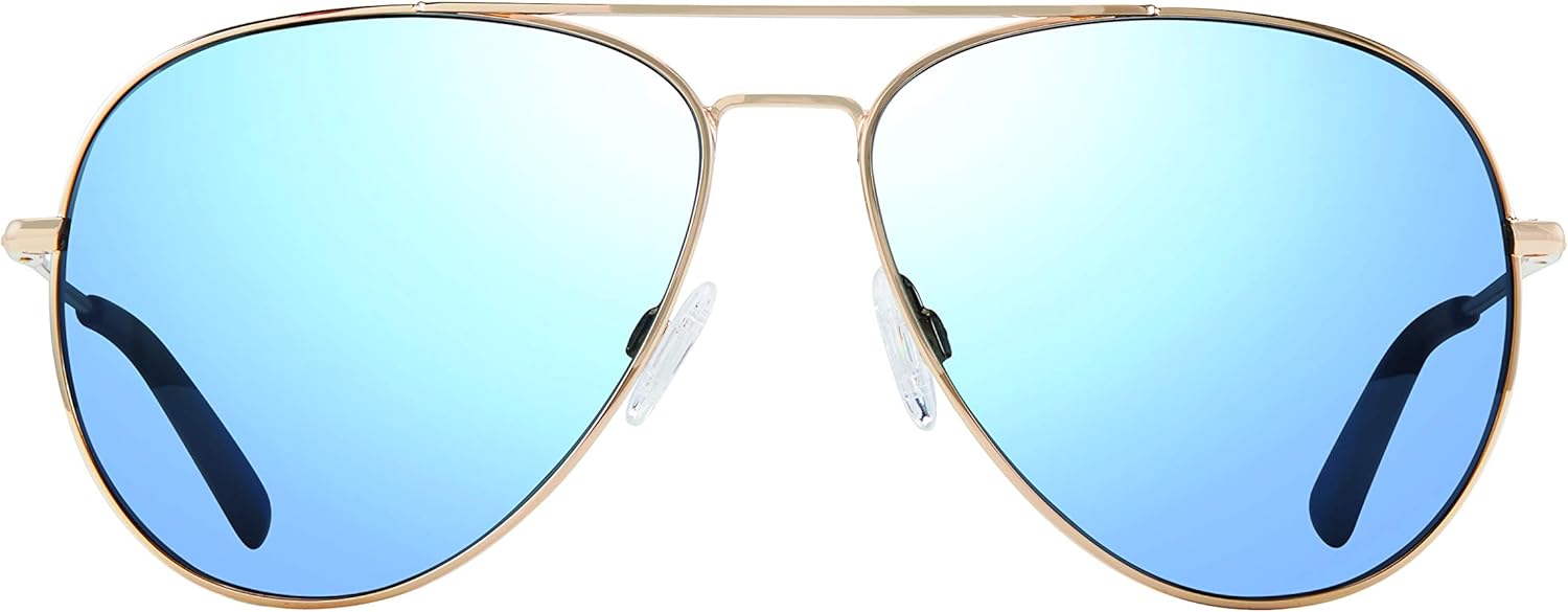 Revo Sunglasses Spark: Polarized Lens Filter UV, Large Metal Teardrop Aviator Frame