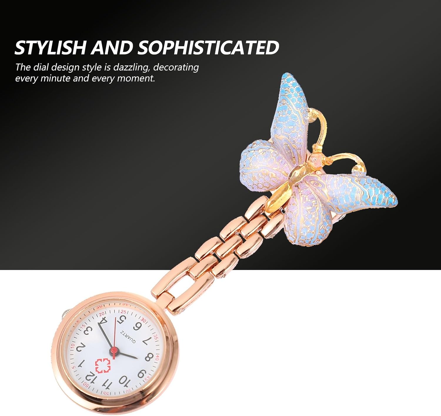 COLLBATH Blue Nurse Pocket Watch Quartz Hanging Watch for Student Nurse