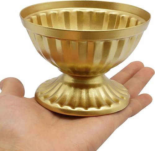 Miniatura 6 de Mini macetas doradas para arreglos florales, 10 piezas para centro de mesa, mesa de boda de 2.6 pulgadas, decoración de maceta, maceta de trompeta