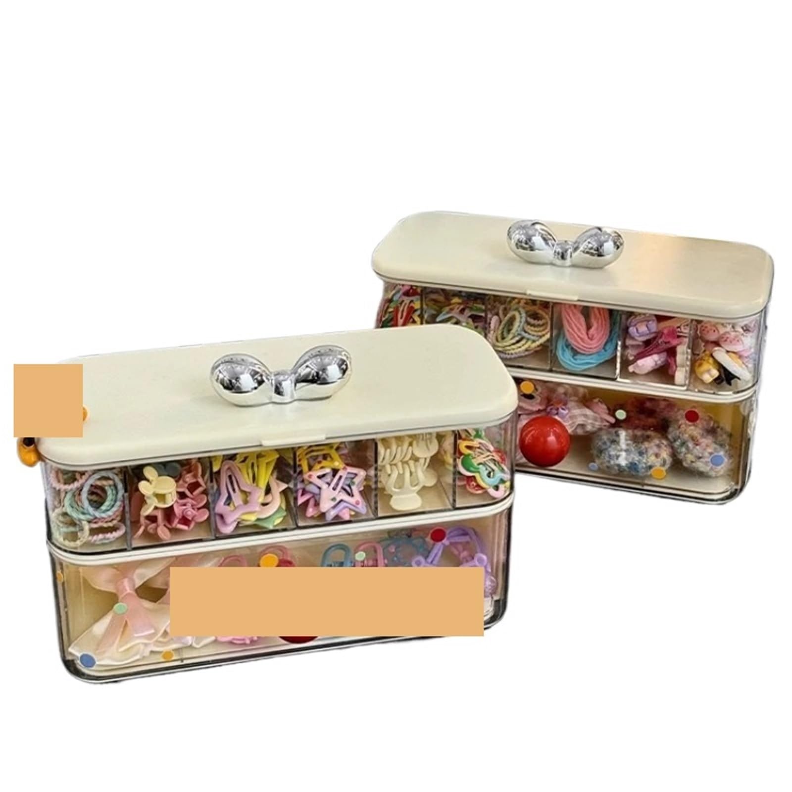 Haargummi Organizer Desktop-Haar-Accessoires-Aufbewahrungsbox mit großem Fassungsvermögen und Deckel, Schmuck-Organizer for Gummibänder, Haarnadeln(1pcs)