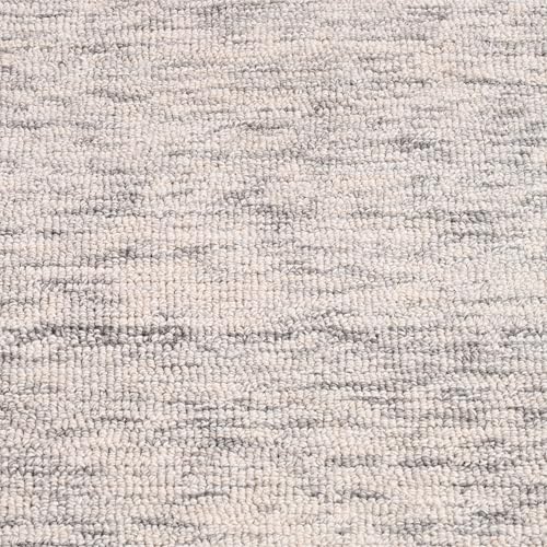 Image of Abstract Collection Handmade Area Rug - 100% Wool Pile, Contemporary Modern Textured Carpet for Living Room, Bedroom, or Office | Cotton Backing, Thick & Plush (Light Grey, 8' x 10')