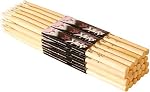 OnStage MW2B Maple Drum Sticks - 12 Pair, Wood Tip, Black