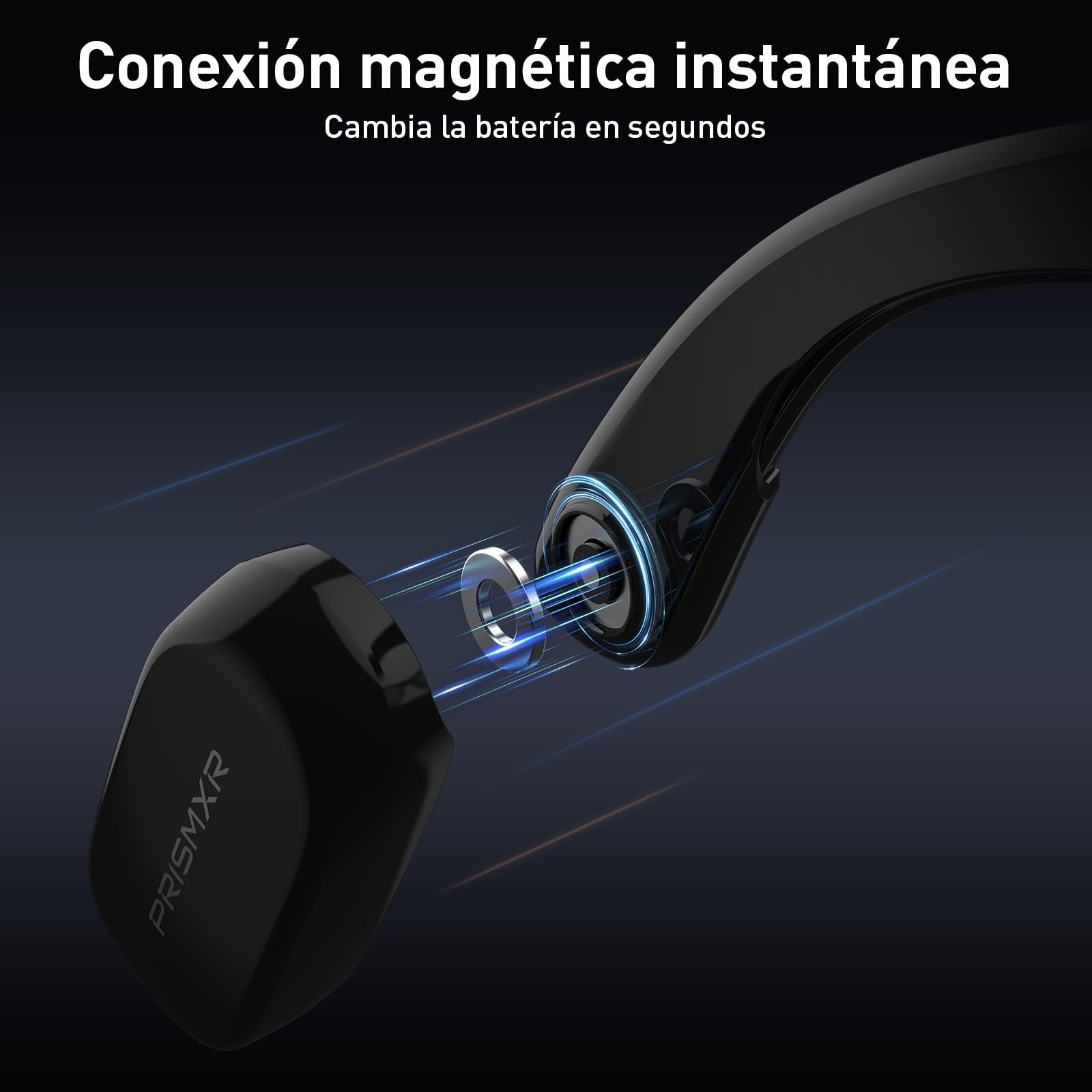 PRISMXR Carina C2 Batería portátil para Gafas RayBan Meta, magnética Ultraligera, Cargador portátil con autonomía extendida de 14 a 19 Horas (para Wayfarer Large)