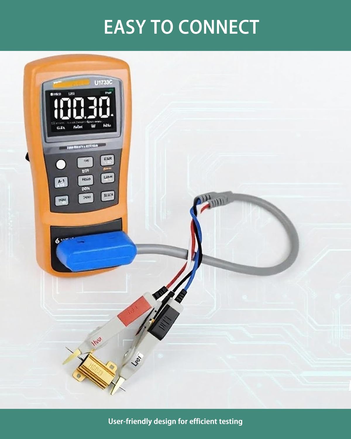 Handheld LCR Kelvin Test Clip Leads, Universal 4-Wire Test Leads for SMD Chip, Compatible with DE-5000 LCR Meter