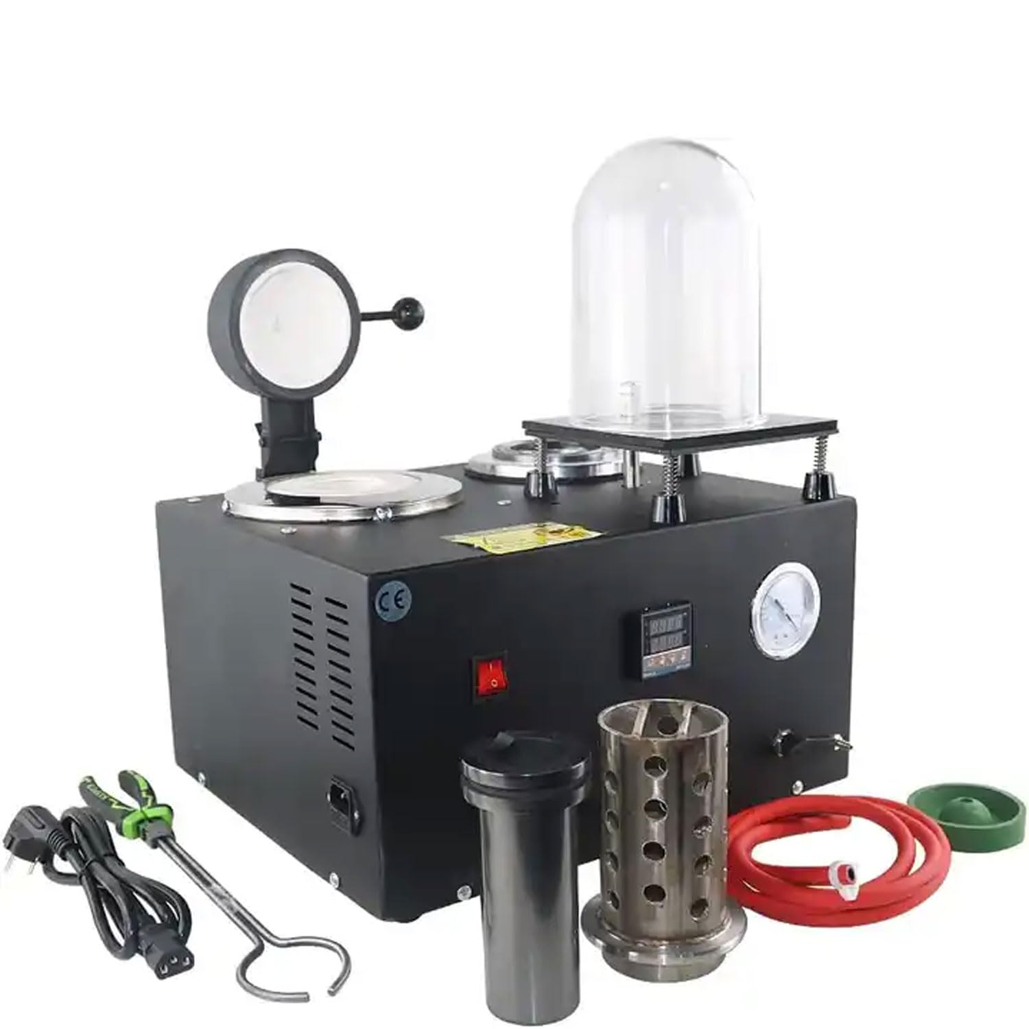 Elektryczny piec do topienia, 1100°C/1100.0 °C narzędzie do odlewania biżuterii wysokotemperaturowej, forma do odlewania metalu 2 l, maszyna do odlewania próżniowego do złota i srebra