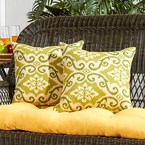 South Pine Porch Outdoor 17-inch Square Accent Pillow, Set of 2, Shoreham Ikat by South Pine Porch - Image 2