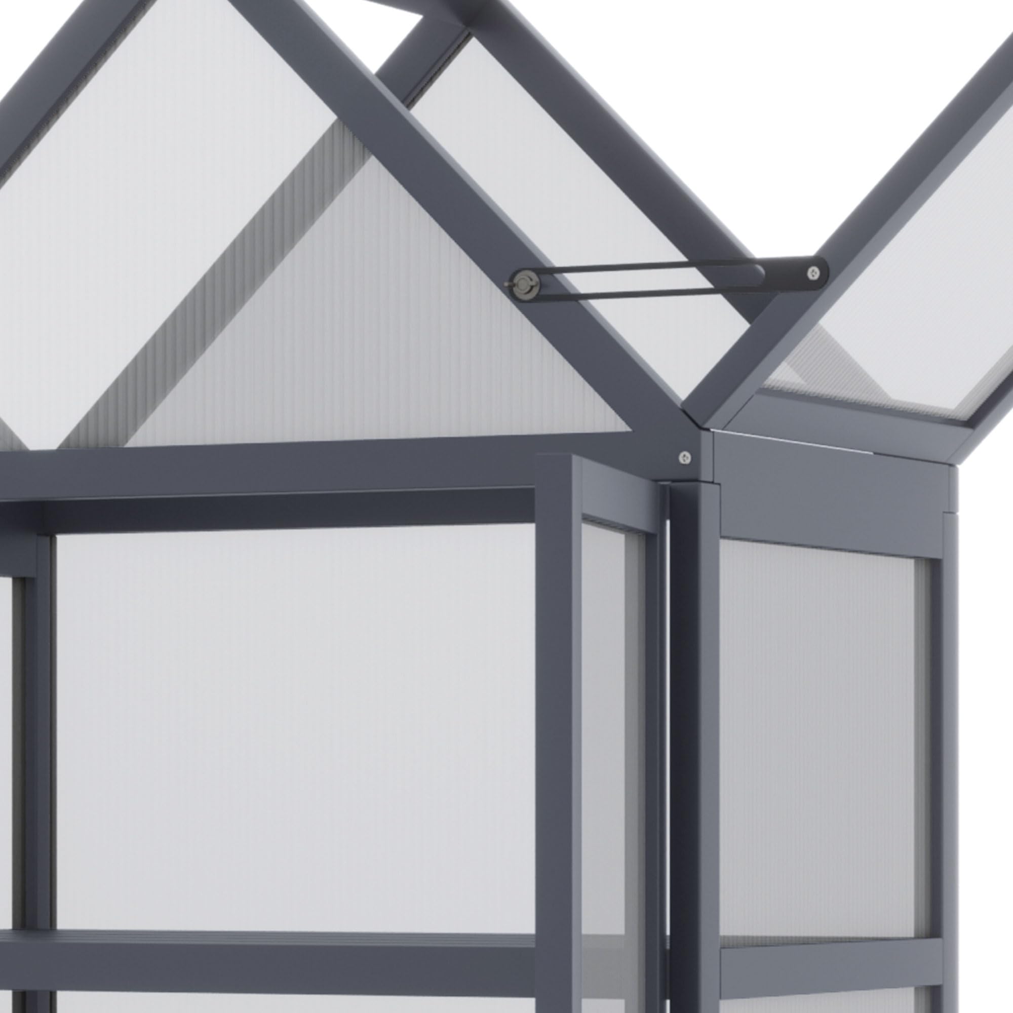 Outsunny Frühbeet Pflanzenbeet mit 3 Ebenen, aufklappbarem Dach wetterfest Mini Gewächshaus mit Doppeltüren Treibhaus aus Holz Polycarbonat Natur 70,5 x 42 x 132 cm