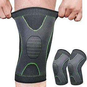 Kit 02 Joelheiras Compressão Ortopédica Suporte Joelho Tensor Flexível Alívio de Dor Esporte Proteção para Artrite Tendinite Menisco Lesões Recuperação Pós-Operatória