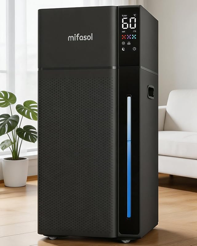 Cool Mist Humidifier Large Room, Whole House Humidifiers for Home | Dual Nozzles, 5.3Gal/20L, 1500 sq ft, 48H Runtime, Auto Humidity Control, For Bedroom Whole Home Plants Office Commercial