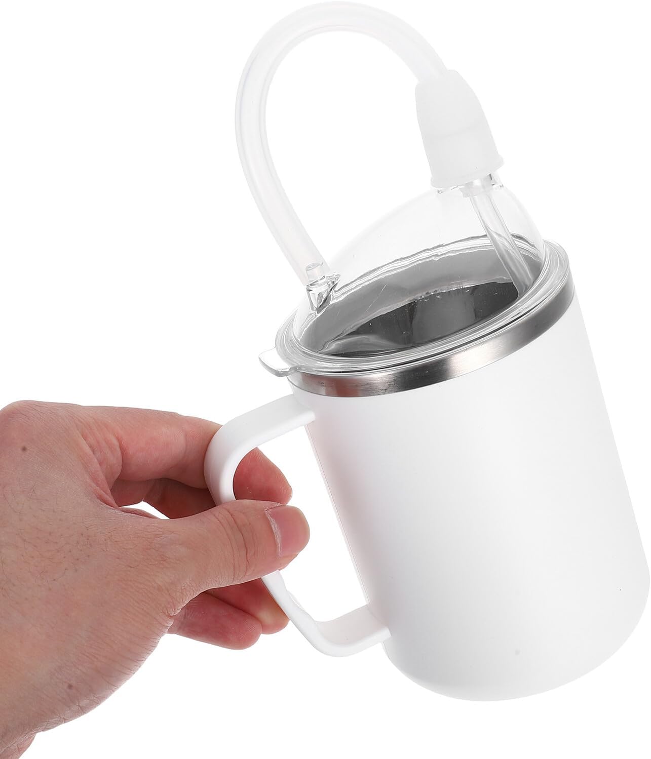 Elderly Spill Proof Sippy Cup with Handles 500ml No Spill Feeding Cup for Seniors Patients Convalescent Care Anti-choking Drinking Aid