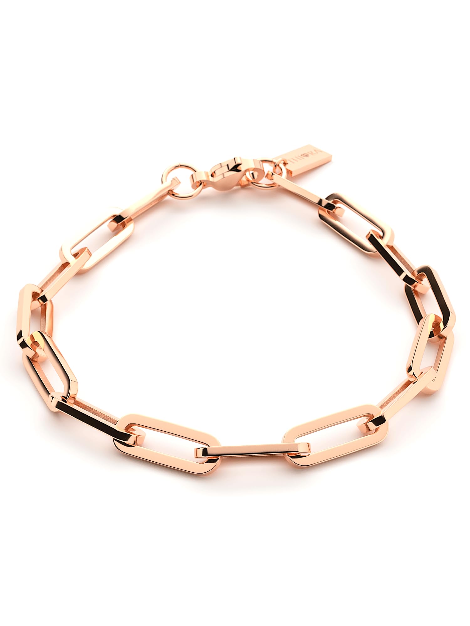 THIORA 'Island Links' Armband Damen | Edelstahl Kettenarmband 19cm | Armkette | Gold Silber Roségold
