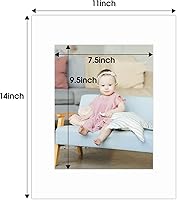 Vista 2 de 11 x 14 pulgadas color blanco esteras de respaldo Juego completo