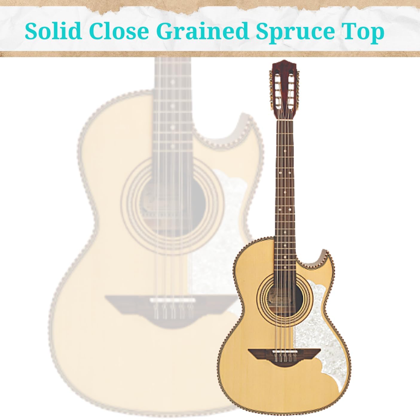 H. Jimenez 10 String Bajo Quinto, Right (LBQ2),Black