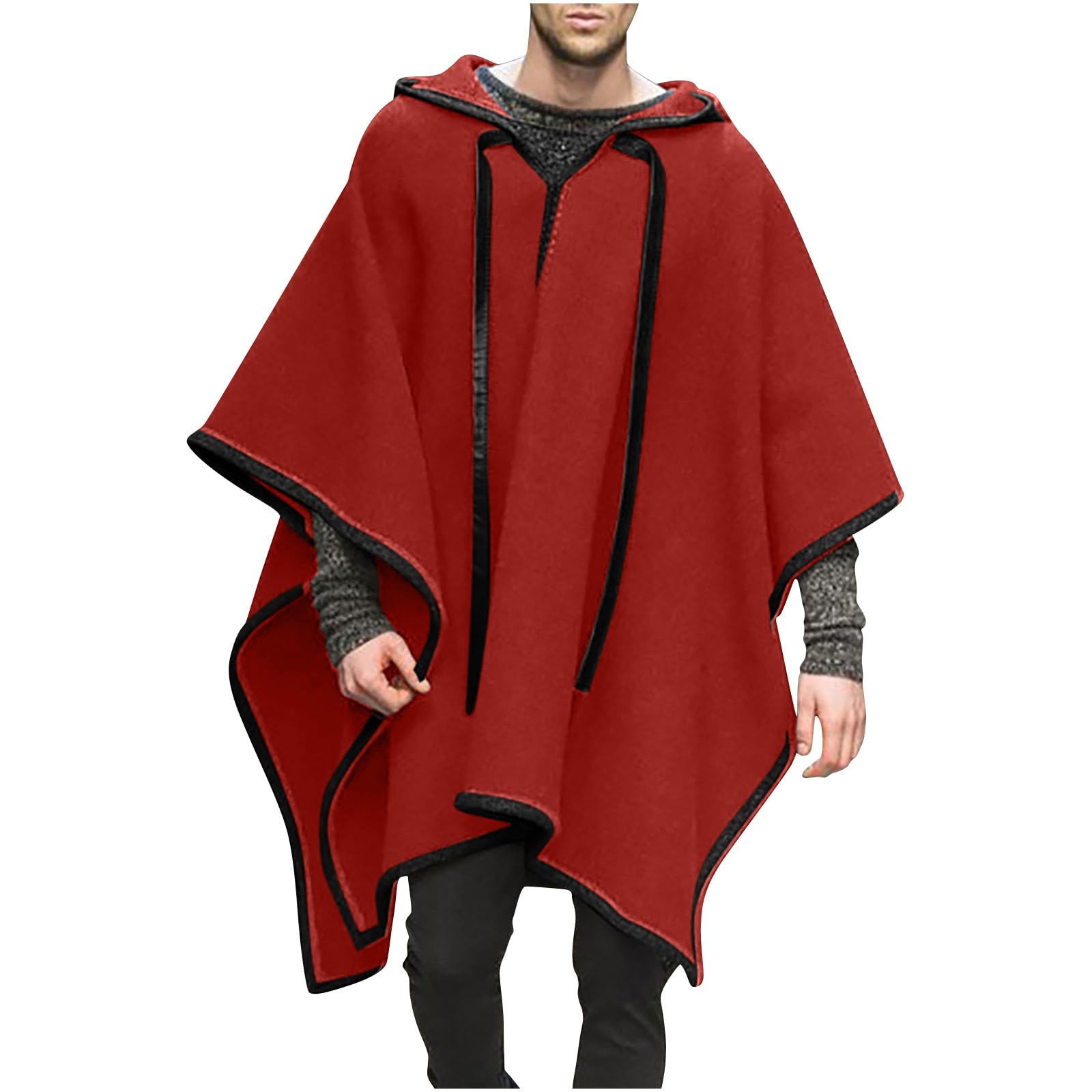 Amazon.com: Men's Oversized Batwing Sleeves Hooded Poncho Cape